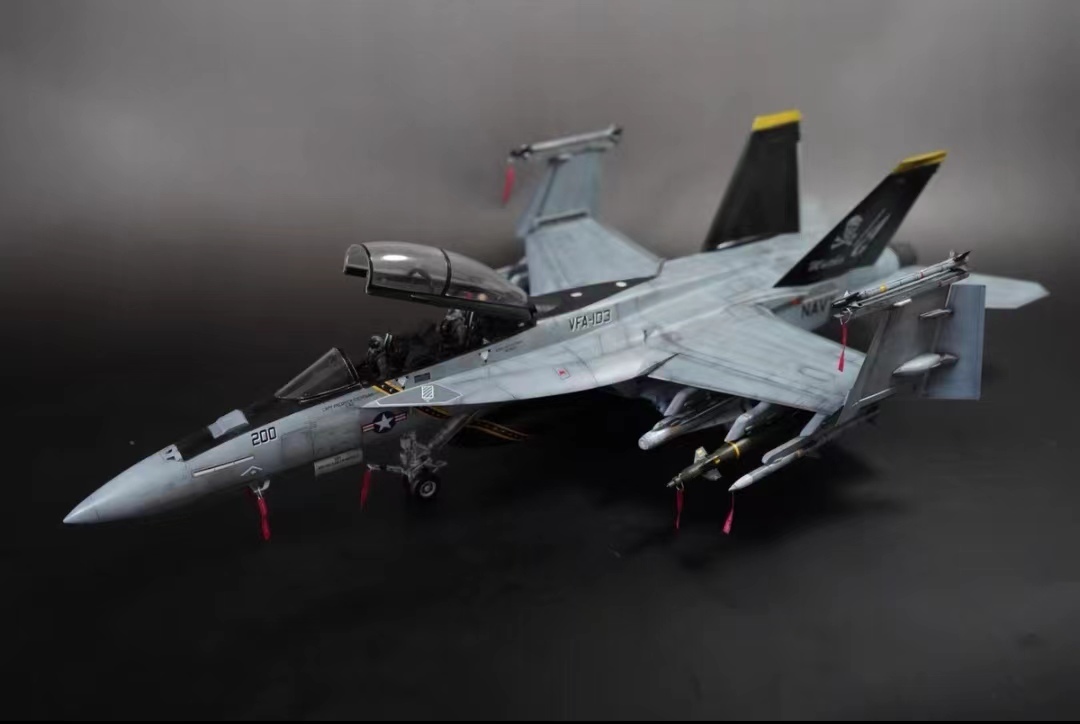 1/48 US Navy F-18F Super Hornet Producto terminado ensamblado y pintado, Modelos de plástico, aeronave, Producto terminado