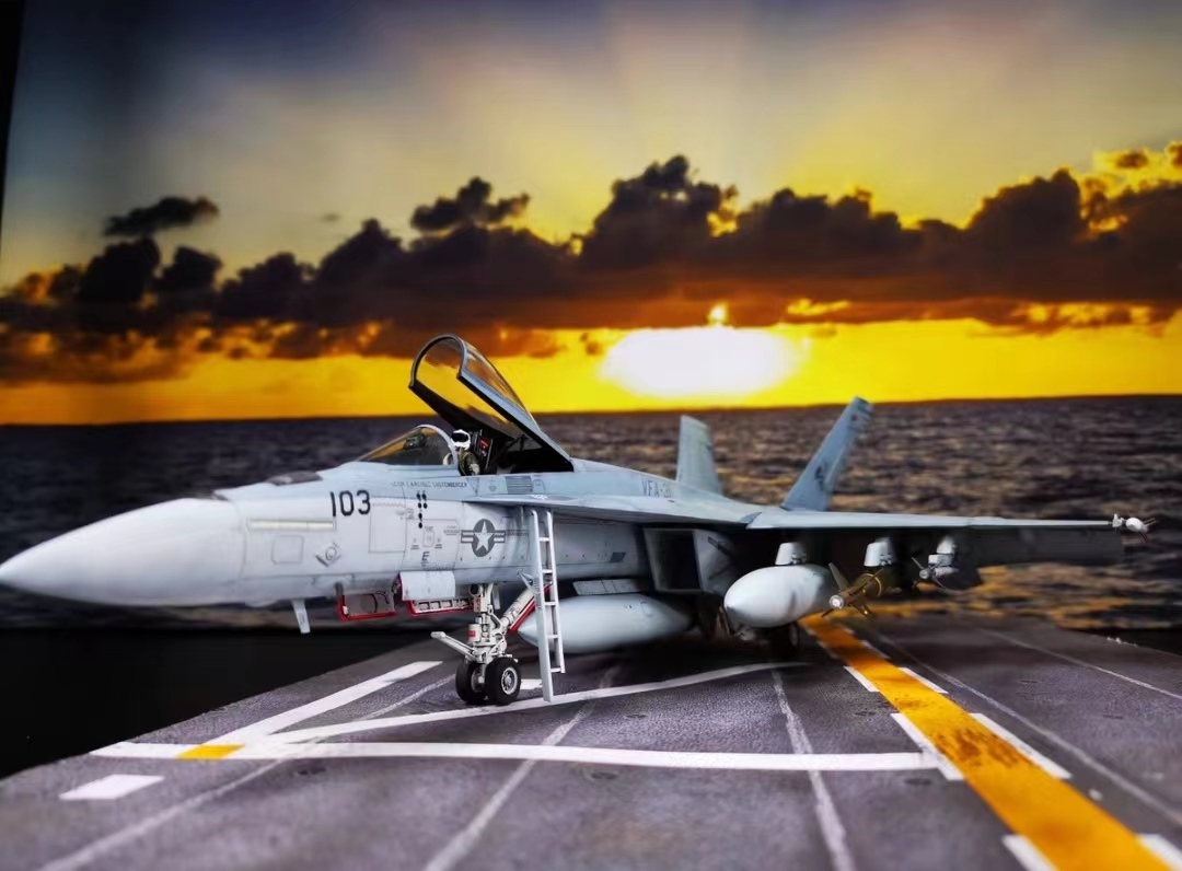 1/48 美国海军 F/A-18F 超级大黄蜂 拼装涂装完成品, 塑料模型, 飞机, 完成的产品