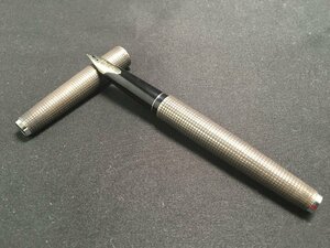 PILOT パイロット CUSTOM カスタム スターリングシルバー 格子柄 ペン先 18KWG M H177 刻印 万年筆 文房具 筆記用具