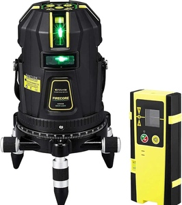 Firecore レーザー墨出し器 フルライングリーンレーザー 水平器FIR-GL8-EA 電子整準機構搭載 【大容量バッテリ仕様・受光器セット付き】