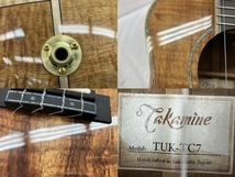 Takamine TUK-TC7 ウクレレ テナーサイズ タカミネ カッタウェイ エレアコ仕様 ハワイアン ハードケース付き 中古 良好 C8502662_画像9