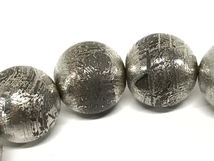 天然隕石 メテオライト 鉄質隕石 ブレスレット ラウンド・ビーズ 20個 84.92g 宝石鑑別書付き 中古 F8545236_画像5