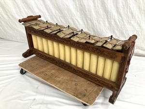 【引取限定】 メーカー不明 グンデル 鉄琴 楽器 インドネシア 打楽器 ジャンク 直 Y8549220