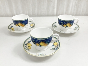 WEDGWOOD CITRONS シトロン カップ&ソーサー 3客セット ウェッジウッド 食器 中古 良好 W8519535