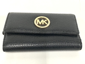 【1円】 MICHAEL KORS マイケルコース キーケース ブラック レザー 6連 中古 B8434420