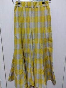 studio CLIP　スタディオクリップ　ロングスカート　黄色　チェック柄　Sサイズ
