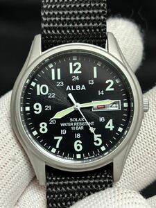 未使用品 SEIKO ALBA V158-0AX0 ミリタリー ソーラー 稼働品◎