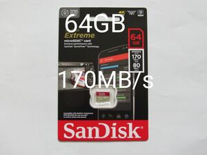 容量64GB 読込170MB/s★サンディスク SanDisk Extreme microSDカード★マイクロSDカード