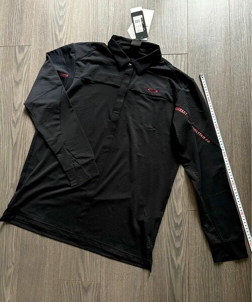 新品 OAKLEY オークリー ゴルフ長袖ポロシャツ UPF30 吸汗速乾 黒XL