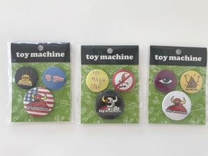 ●toy machine(トイマシーン)缶バッジ 3セット/3×3/9個/SKATEBOARD/スケートボード