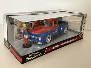 SUPERGIRL&1956 FORD F-100 PICKUP( Supergirl & Ford ) литье под давлением миникар * фигурка имеется / Супермен / American Comics /DC/JADATOYS