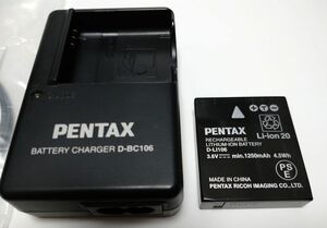 PENTAX MX-1用 純正バッテリーD-LI106と充電器のセット 新品同様品です