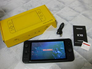 ■Powkiddy X70 ポータブルゲーム機 7インチ大画面 デュアルレバー HDMI出力 多機能【SD 64GB】