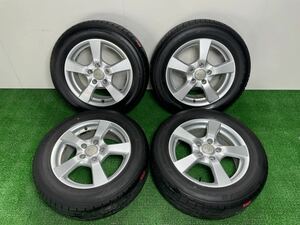 バリ溝 ラジアルタイヤ GRASS CF 5本スポークホイール 16インチ6.5J +48 5H PCD114.3 205/60R16 BRIDGESTONE LUFT RV Ⅱ 2022年8周製造 