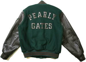 程度良好！◆PEARLY GATES パーリーゲイツ 袖革スタジャン◆LLサイズ相当（表記3：身長178-180センチ位）