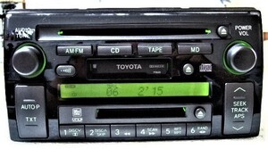 ★★　トヨタ　８６１２０－３３４３０　MD/CD/カセット　プレーヤー　O/H済み　 完動品　★★