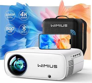 1円から～720315　WiMiUS s26プロジェクター小型 高輝度550ANSIルーメン1080P 4K対応台形補正小型家庭用短焦点モデル収納包・清掃キット