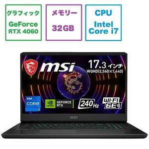 ★240485 MSI 未開封保証品 ゲーミングノートパソコン Vector-GP77-13VF-1029JP RTX 4060 intel Core i7 メモリ32GB SSD 1TB 4526541194139