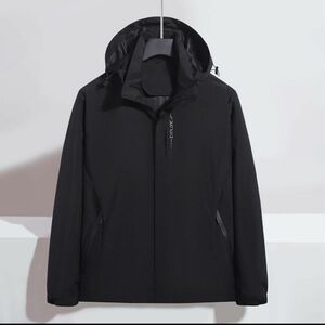 アウトドア ジャケット メンズ 防寒着　マウンテンパーカー 登山服 撥水 防風 保温 ブラック