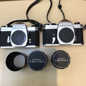 ASAHI PENTAX SPOTMATIC SP アサヒ ペンタックス フィルムカメラ 2台＋TAKUMARレンズ 2本　ジャンク品