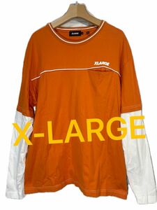 X-LARGE エクストララージ　重ね着　ロンT ポケT 長袖Tシャツ