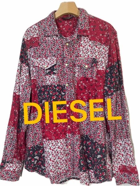 【DIESEL】希少　ディーゼル　花柄　総柄　長袖シャツ