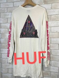 【HUF】ハフ　ロング丈　トライアングルロゴ　長袖Tシャツ ロンT