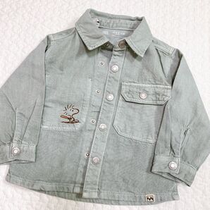新品 ZARAbaby ザラベビー ザラベイビー デニムシャツ スヌーピー ピーナッツ 80サイズ 羽織り 長袖シャツ 春服