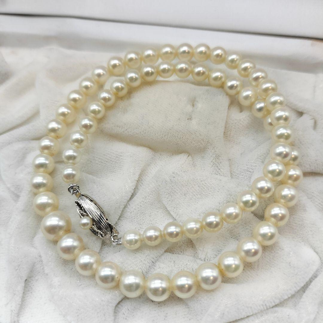 SV 刻印 本真珠 真珠 パール ネックレス 約5mm シルバー SILVER 925