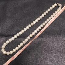 本真珠 ラウンド パール ネックレス 8mm〜8.5mm シルバー SILVER 刻印 刻印 本真珠 冠婚葬祭 ホワイト 白 pearl necklace _画像8