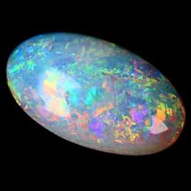 2.700ct 天然ホワイトオパール オーストラリア 遊色抜群 高品質 〔Australia White opal 宝石 jewelry natural 裸石 loose ルース〕_画像2