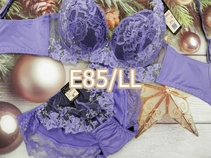 P197-E85/LL ブラジャー＆ショーツセット ブラ&ショーツセット 下着 ランジェリー 脇高ブラジャー 脇高ブラ ハーフレースショーツ