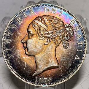 1円～　イギリス銀貨ヴィクトリア　重目12.61g 1876 未鑑定品　海外古銭　外国硬貨コインコレクション 