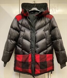 Woolrich ダウンジャケット XS (M) レッドチェックリバーシバル