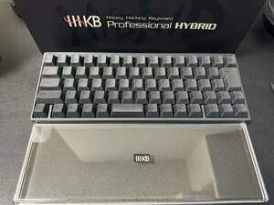 HHKB Professional HYBRID Type-S 日本語配列 墨/吸振マット(貼付済)/キーボードルーフ/キーボードケース/L字ケーブル 計5点セット