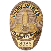 LAPD POLICE OFFICER レプリカ バッジ　アメリカ カリフォルニア ロサンゼルス市 警察 ポリス オフィサー PO 身分証 記章 制服_画像1