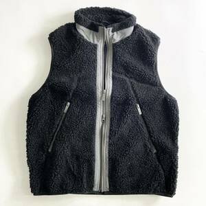 Fb3♪ WOOLRICH ウールリッチ ボアベスト サイズL ブラック メンズ ボアフリース ジップアップ ダブルジップ ノースリーブ トップス 