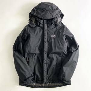 Eb3♪ Jack Wolfskin ジャックウルフスキン ジャケット ウィンドブレーカー サイズM ブラック メンズ ジップアップ トップス アウター 上着