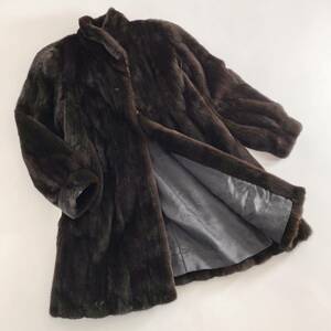 8b5《極美品》PIERRE BALMAIN バルマン アメリカンファーアワード ５つ星 AMERICAN ULTRA マホガニーミンク ロングコート MINK FUR