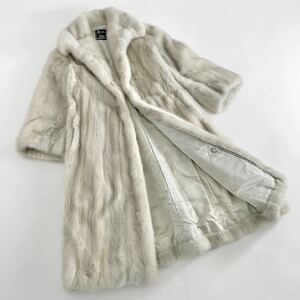 12b5《最高級》パールミンク 着丈110cm 超ロングコート ミンクコート 毛皮コート L相当 レディース MINK FUR ミンクファー