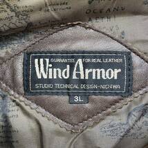 Cb6 Wind Armor ウィンドアーマー レザージャケット ライダースジャケット シングルライダース シープスキン 羊革 メンズ 紳士服 3L_画像5