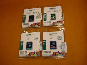 ４枚セット SDカード☆8GB～2GB☆KD-SD KD-SDHCキングマックス☆保証なし