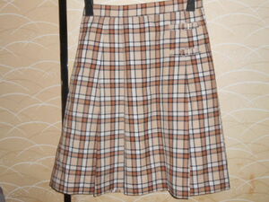  prompt decision * L ELLE beige check Lee tsu skirt 160 USED!