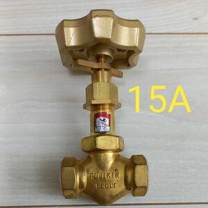 フジキン　黄銅製ニードルバルブ　15A 　ネジ配管用　配管継手