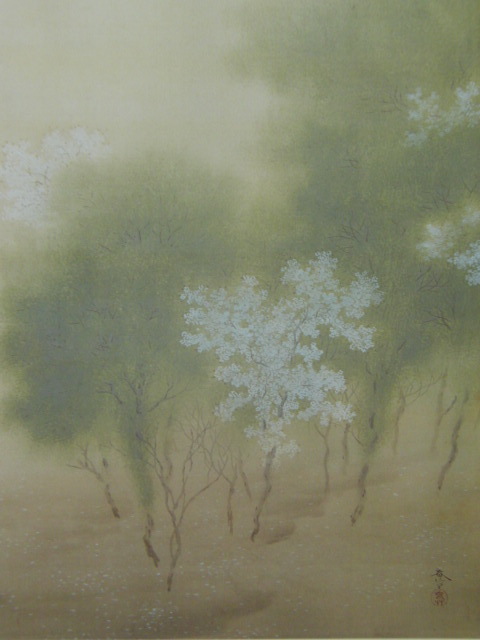 Shunso Hishida, [Frühlingsfarben], Aus einer seltenen Sammlung von Rahmenkunst, Schönheitsprodukte, Neuer Rahmen inklusive, Innere, Frühling, Kirschblüten, Malerei, Ölgemälde, Natur, Landschaftsmalerei