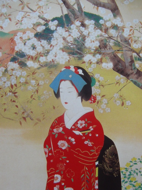 Kiyokata Kaburagi, [Temple Dojoji], Provenant d'une rare collection d'art encadrant, Produits de beauté, Nouveau cadre inclus, intérieur, printemps, fleurs de cerisier, Peinture, Peinture à l'huile, Portraits