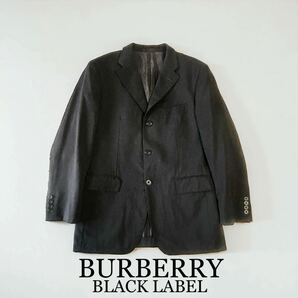 傷あり BURBERRY BLACKLABEL テーラードジャケット スーツジャケット 黒 日本製 バーバリー ブラックレーベル タスマニアウール使用 スーツ