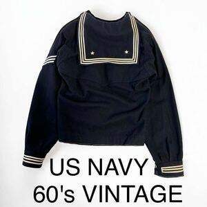 60's VINTAGE US NAVY DSA 官給品 65年製 アメリカ 海軍 セーラー ウール 制服 アメリカ軍 マリン ビンテージ 輸入 古着 アンカーボタン