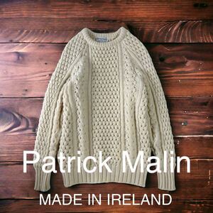 美品 EURO VINTAGE Patrick Malin アイルランド製 ケーブル編み フィッシャーマン セーター ニット アランニット 男女兼用 輸入 古着