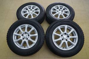 送料無料【バリ山 中古 SET】215/65R16 ブリジストン ブリザック VRX DUFACT 16インチ 5H114.3 6.5J+40 アルファード ヴェルファイア